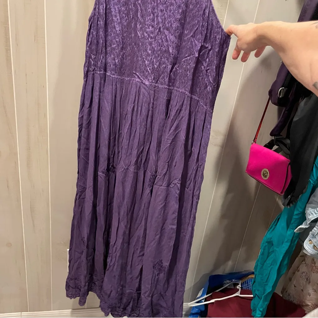 Cute vintage 90s purple crush dreamy embroidered fairy maxi dress Ulla Popken Size undefined - Image 13
