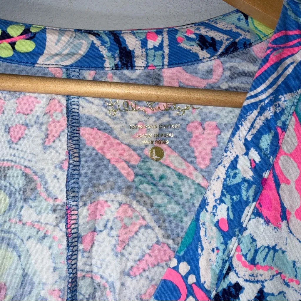 Lilly Pulitzer Amina Dress in Multi Fantasy Garden 3/4 Sleeve Large - Image 4