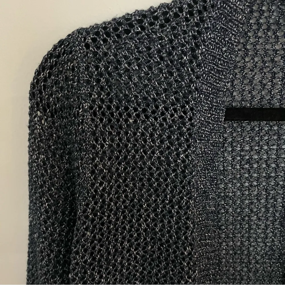 Chico’s Indigo Luster Cardigan. Lucious soft knit in shades of blue and silver. - Image 4