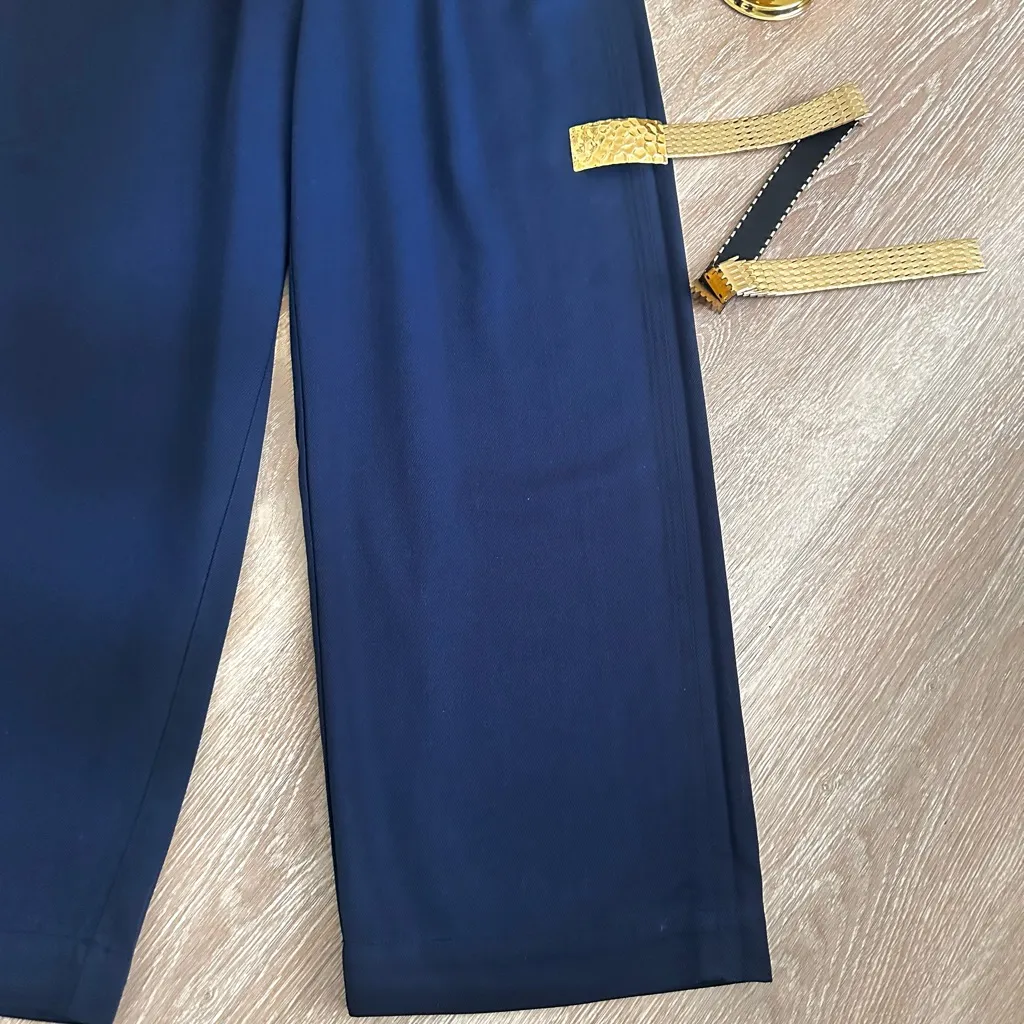 NWT Madewell Straight-Leg Pants High Rise, Drapeweave TENCEL™ Blend – Navy color - Image 3