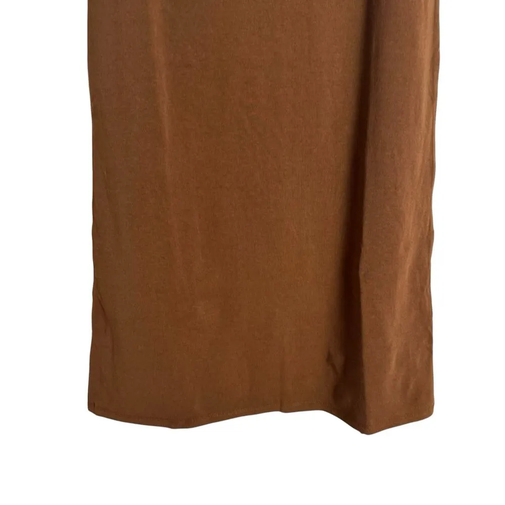 WeWoreWhat Pull-On Saddle Brown Jersey Midi Skirt Size Small - Image 4