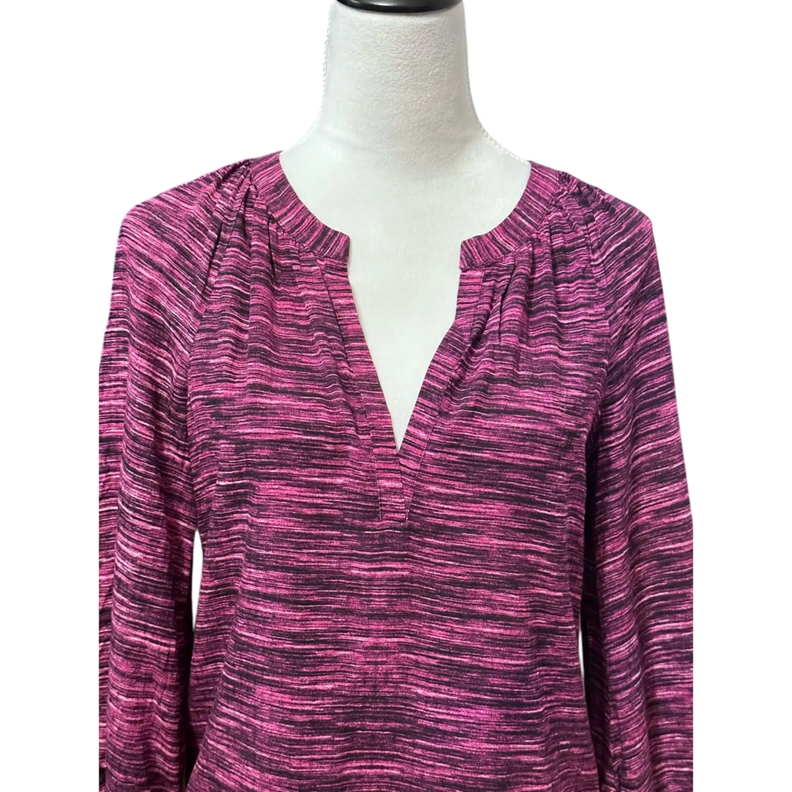 Melrose & Market Blouse Striped Long Sleeve Relaxed Fit Purple Women's XS NWOT - Image 2
