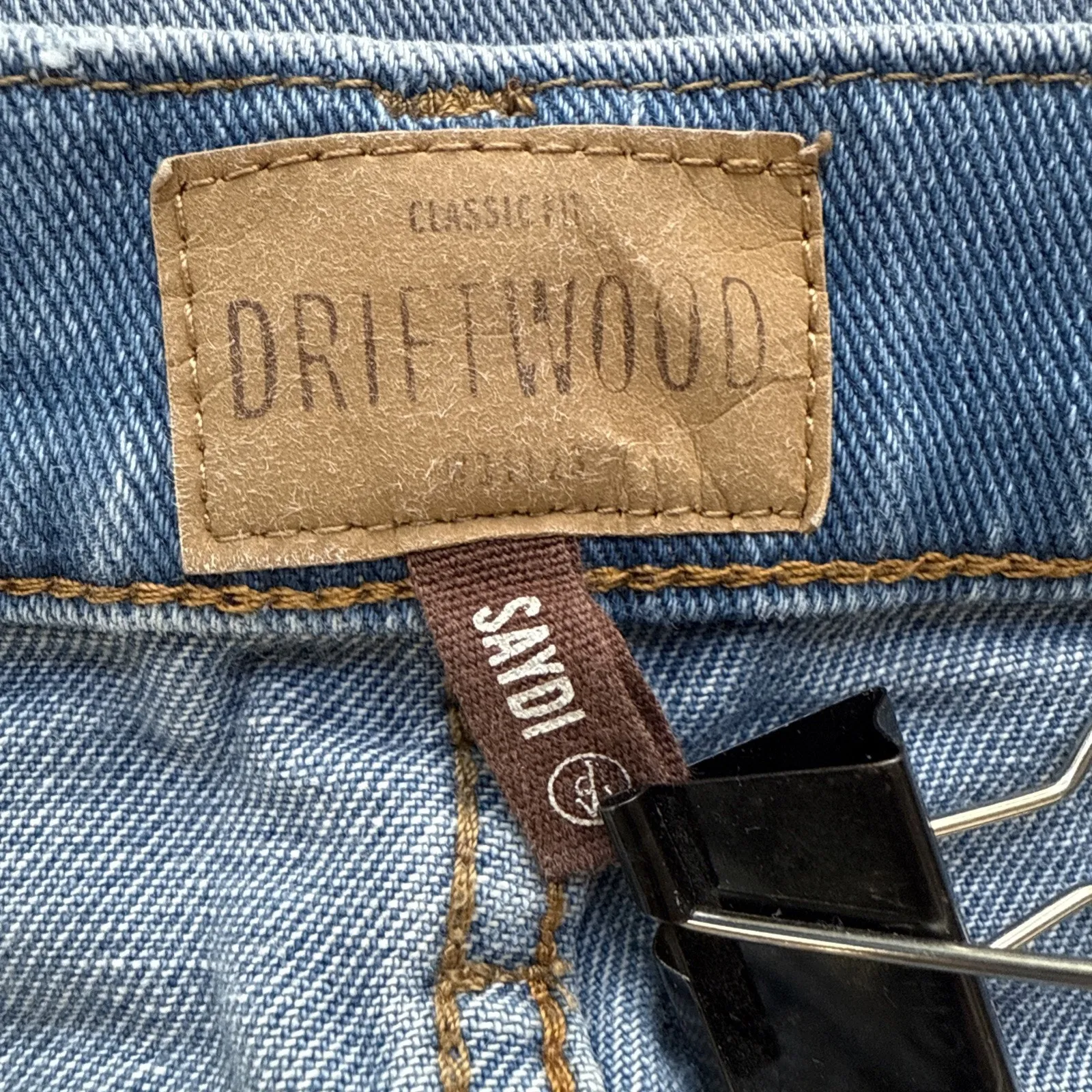 Driftwood Anthropologie Womens Floral Embroidered Stretch Denim Skirt Size 31/12 - Image 9