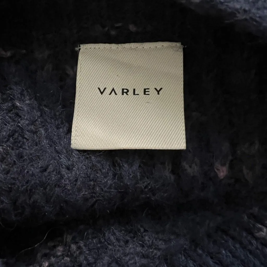 Varley Albion Knit Dalmatian Sweater Navy Blue Ribbed Pullover Size M - Image 8
