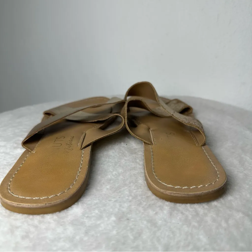 Coconuts by Matisse Pebble Metallic Sandals Leather Flats Sandals - Image 6