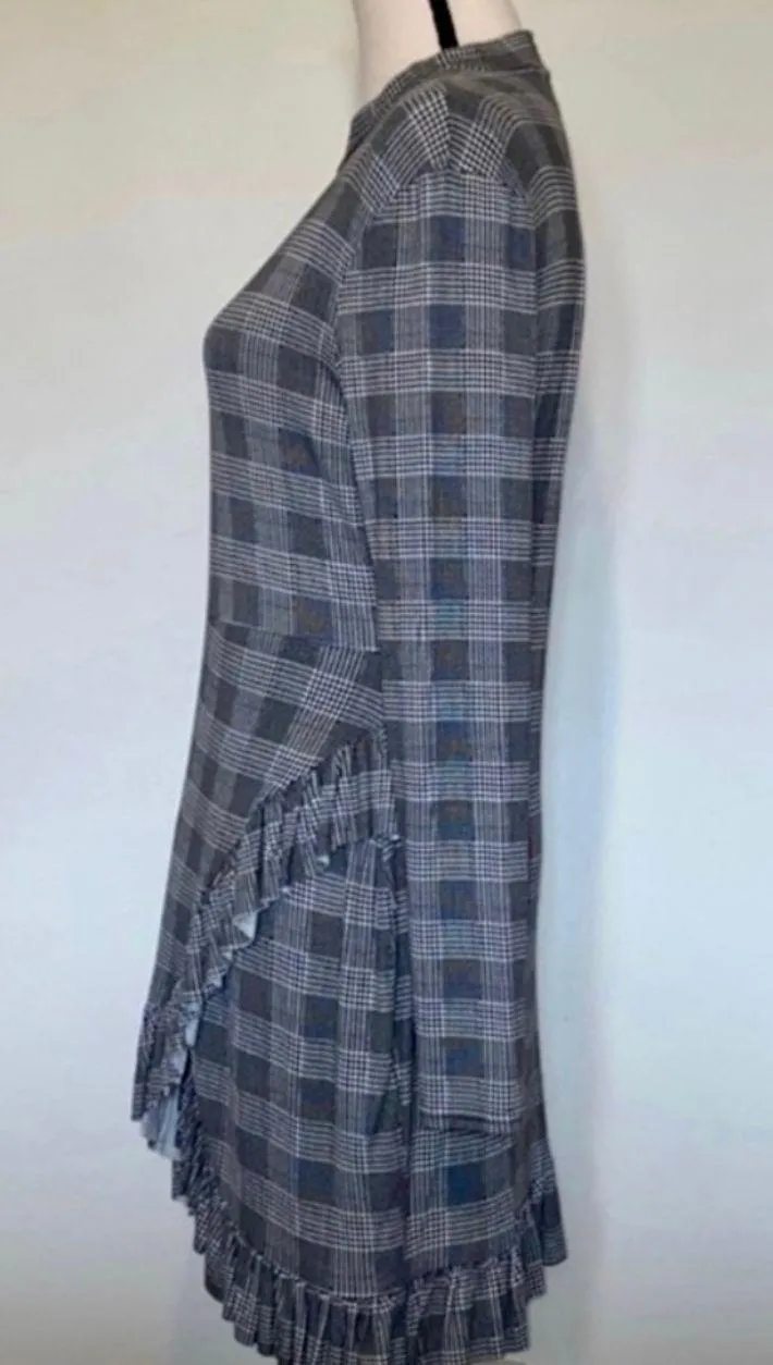 Plaid Print Ruffle Hem Dress - Image 3