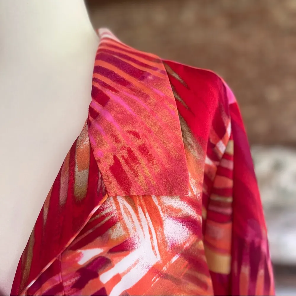 Southern Lady Jacket Open Pink Multi 18W Tropical Bright Vacation Resort Casual - Image 5