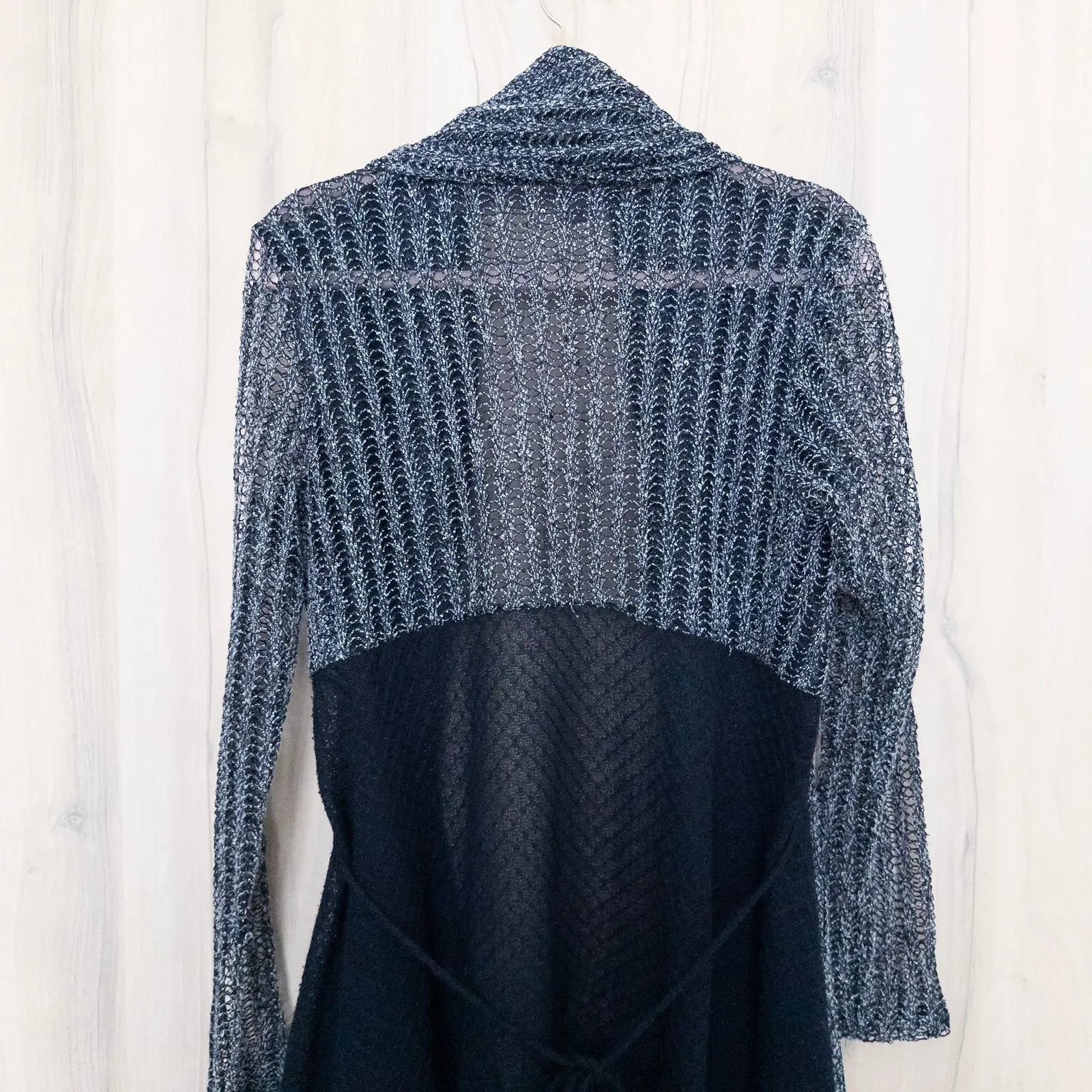 Alberto Makali Womens Cardigan Size M Black Sheer Open Whimsigoth Fairy Grunge - Image 10