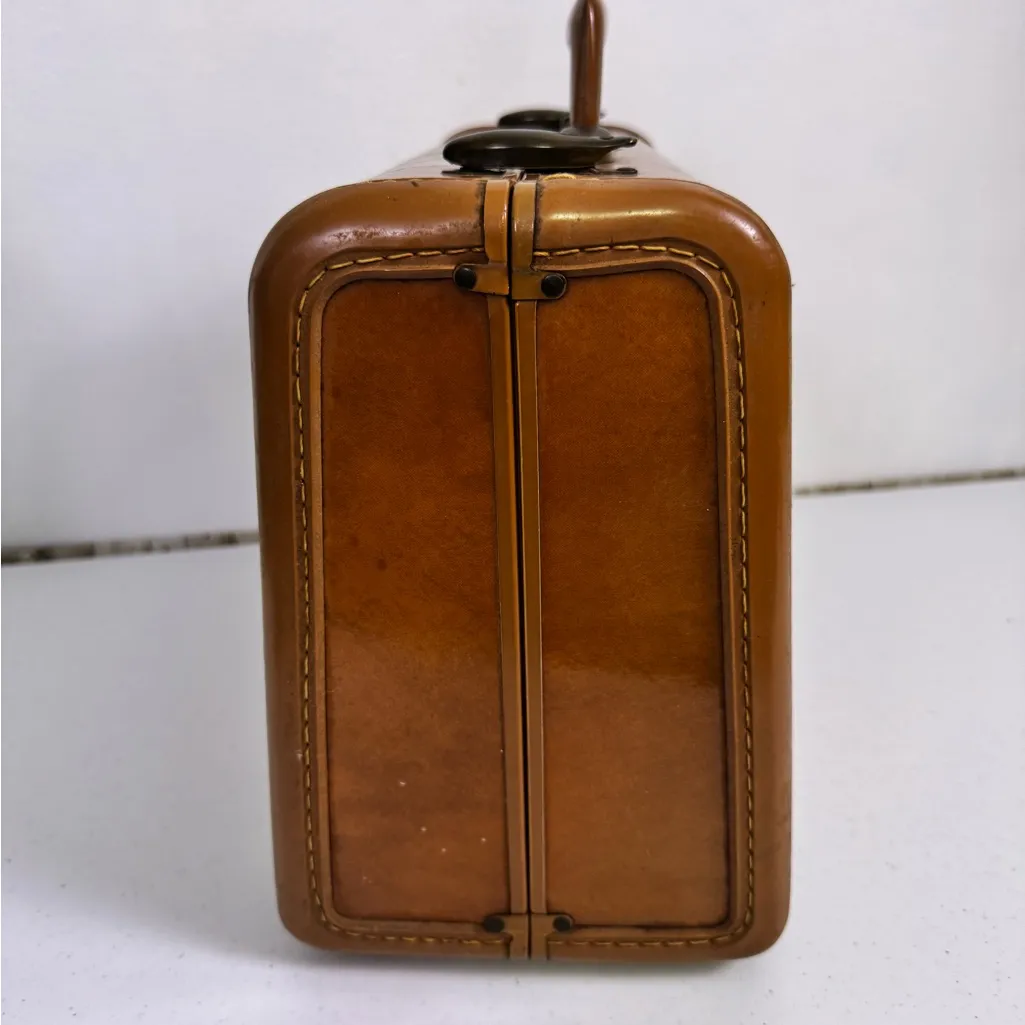 Samsonite Vintage Luggage Train Case 1940s USA Shwayder Bros Leather Look Deco Tan - Image 6