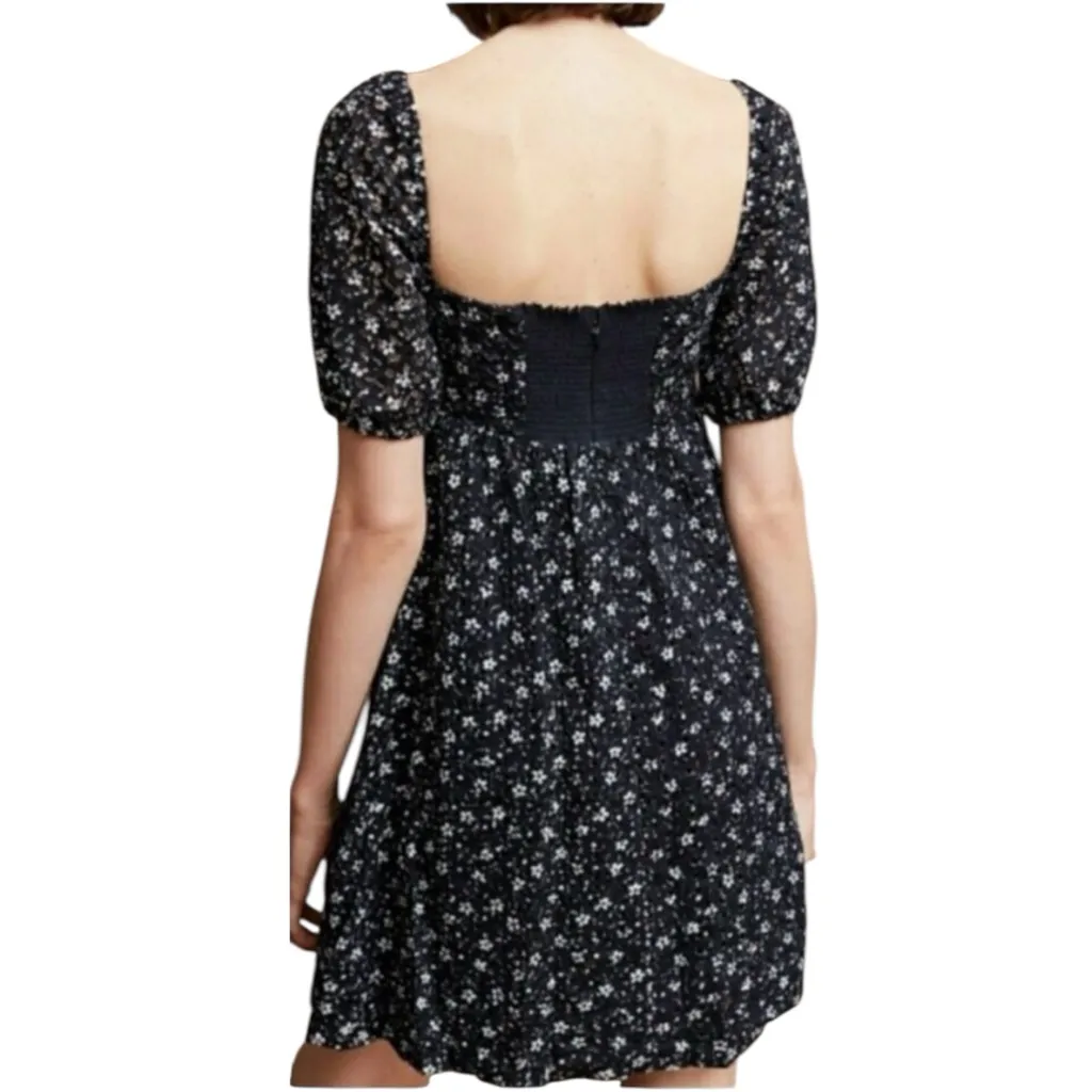 Anthropologie Maeve Lillianne Blue Ditzy Floral Eyelet Babydoll Mini Dress 8 - Image 3