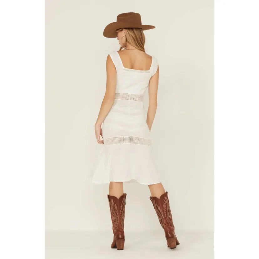 Idyllwind Utopia Gauze Midi Dress in White Size M - Image 2