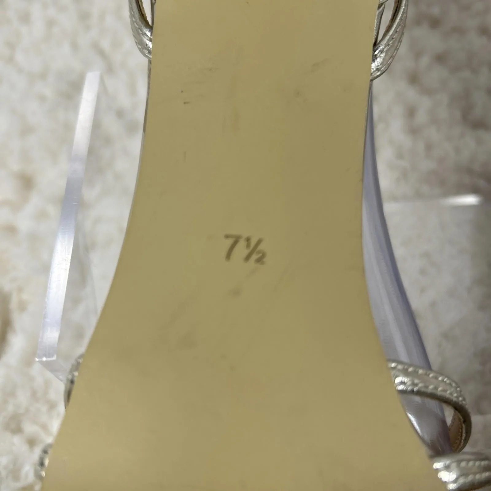 Badgley Mischka American Glamour Strappy Peep Toe High Heels Sandals Gold Sz 7.5 - Image 8