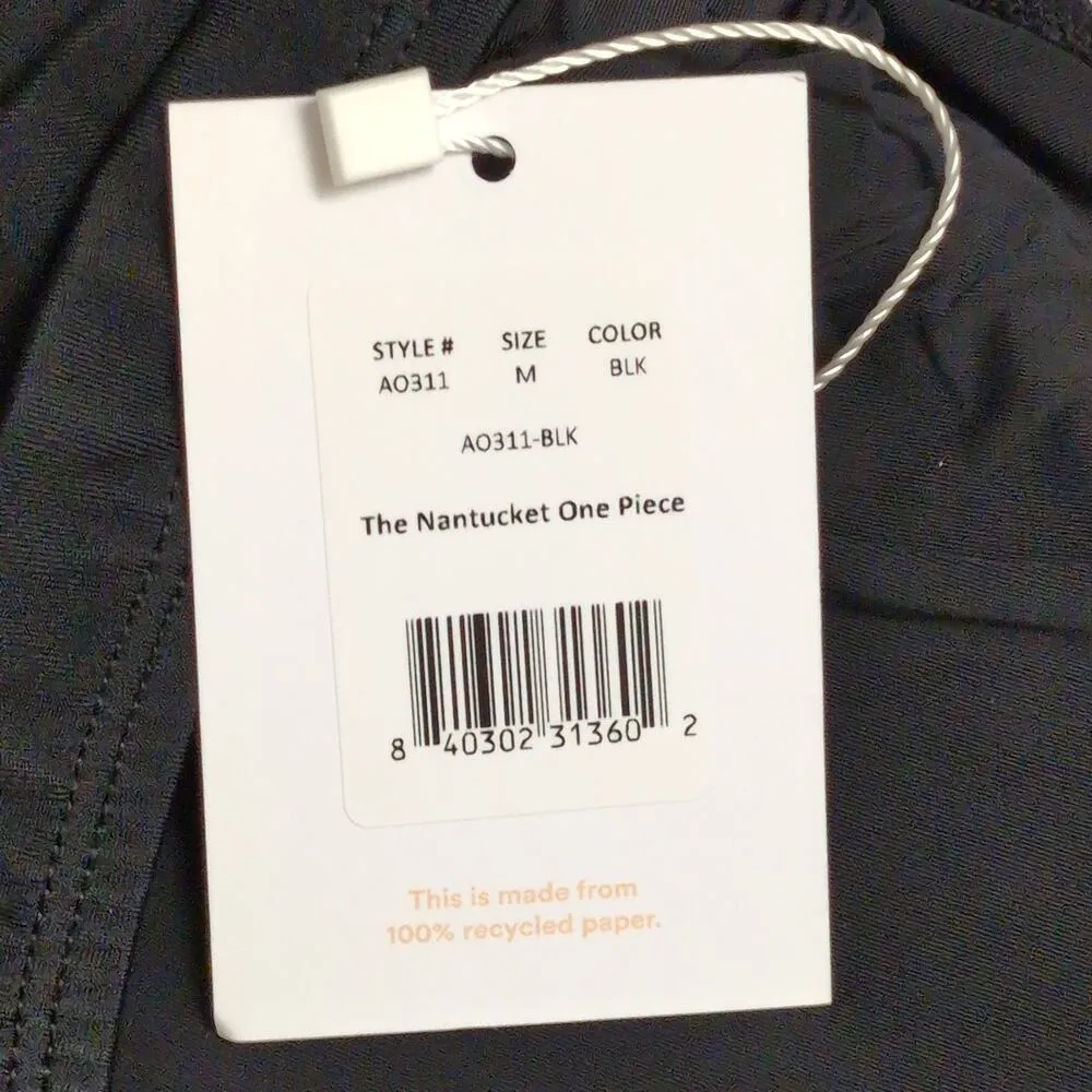 NWT Andie Black Nantucket One Shoulder One Piece Swimsuit Size M - Image 8