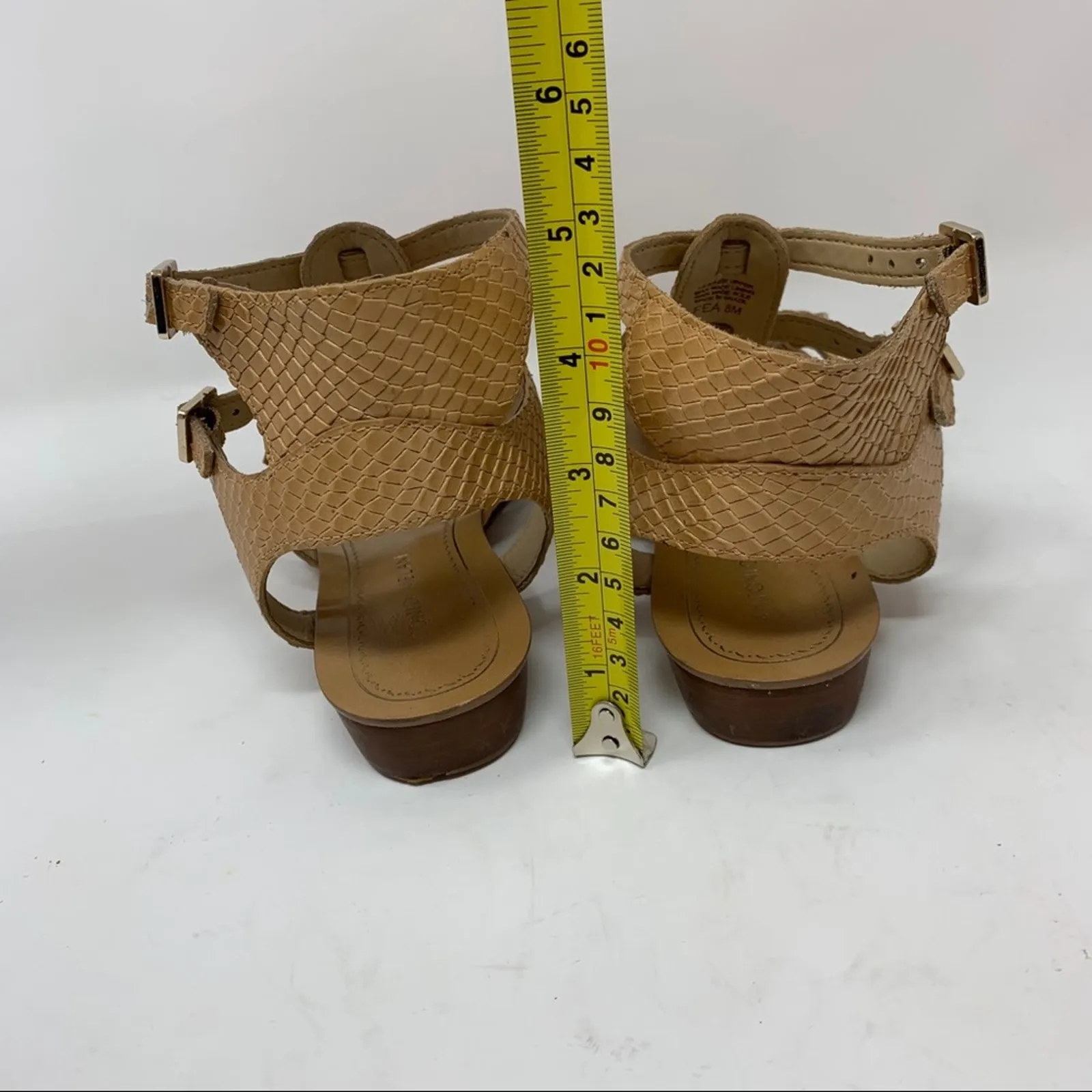 Antonio Melani Fea 8 Tan Nude Snake Print Sandals - Image 4