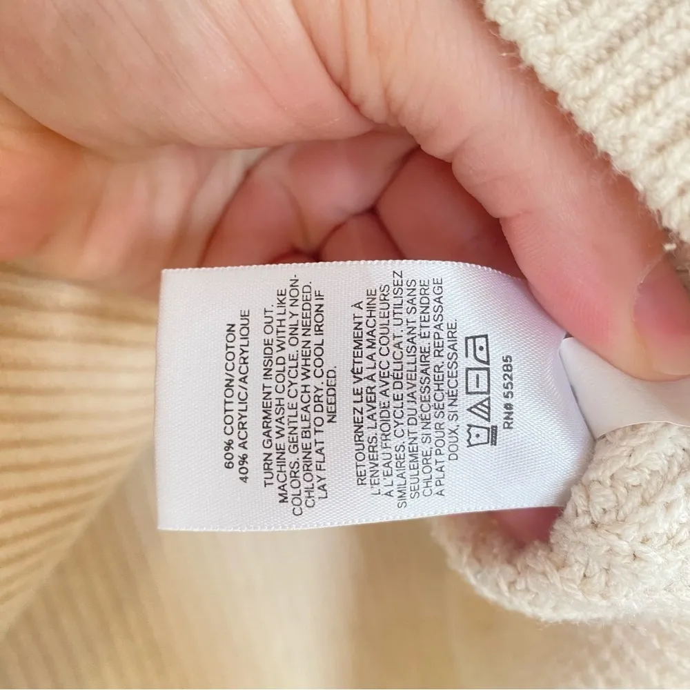 Express Cream V-Neck Sweater with Relaxed Fit‎ - Image 3