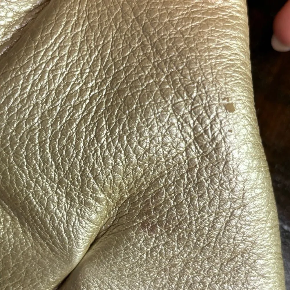 AIMEE KESTENBERG SOFT METALLIC GOLD PINCH QUILT CROSSBODY BAG PURSE - Image 14