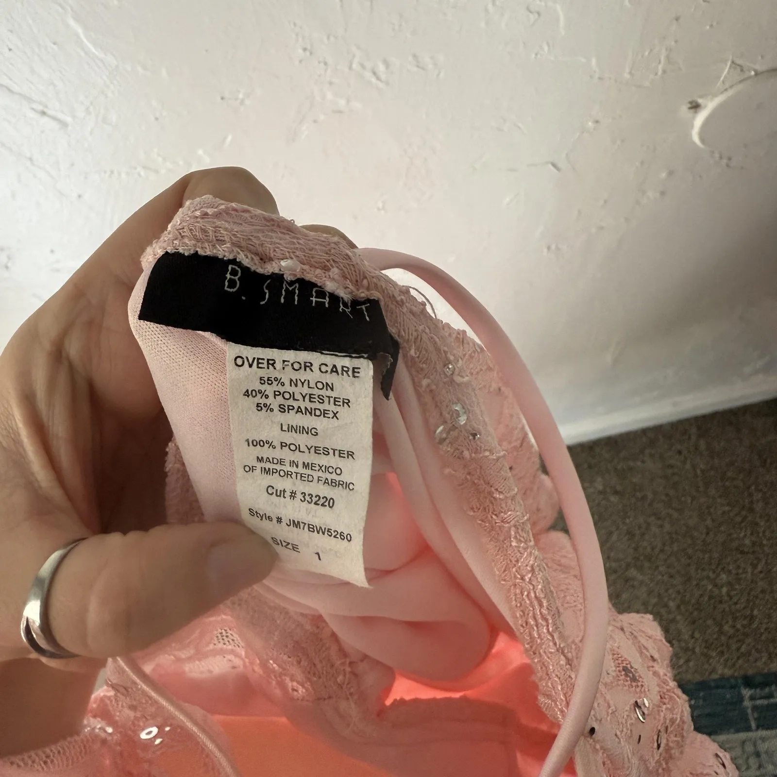 B. Smart Y2k Dress Fairy Size 1 Pink Lace Sequin High‎ Low Formal Prom Coquette - Image 10