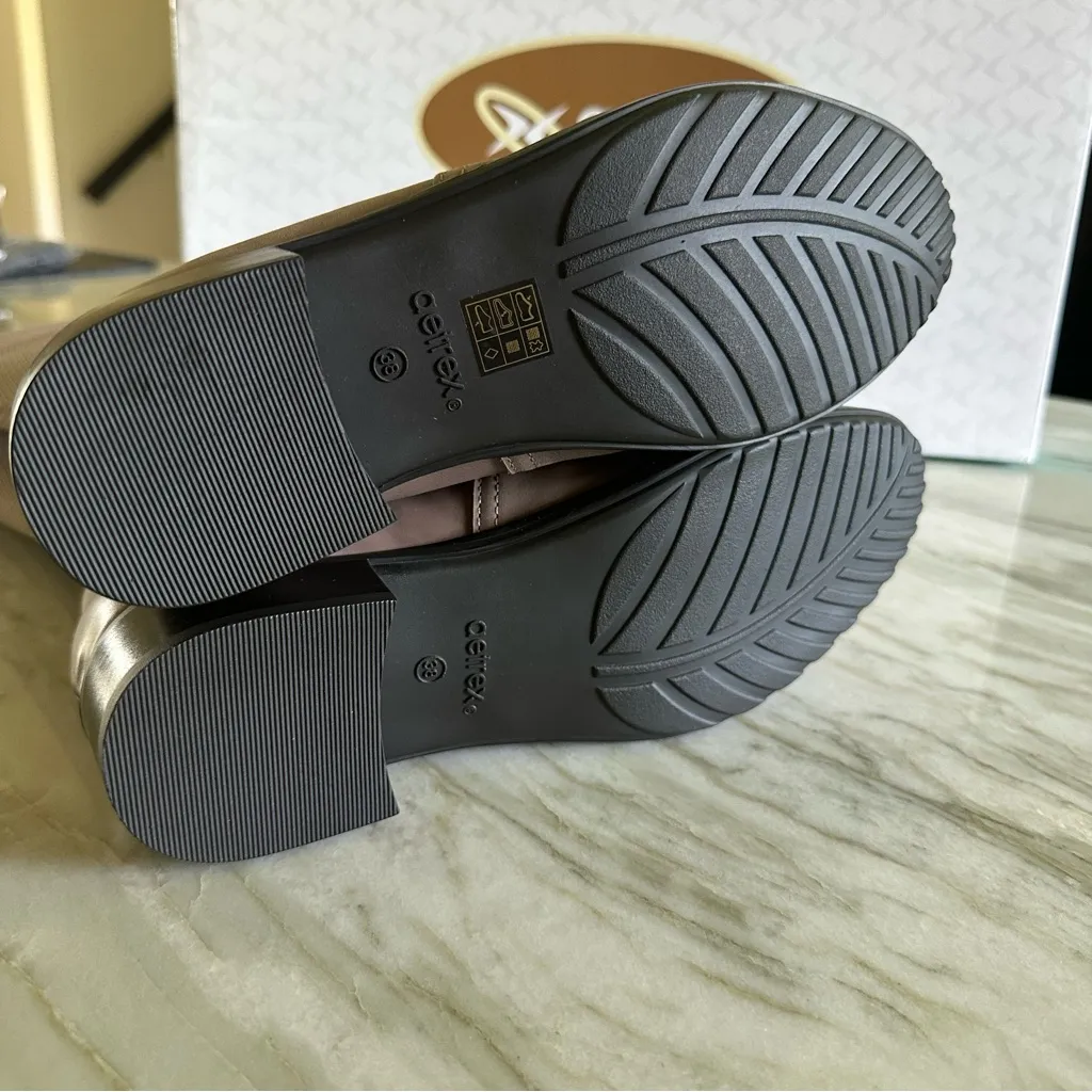 Aetrex NEW  Tan Brown Sock Knit Shaft Knee High Boot Size 38 - Image 7