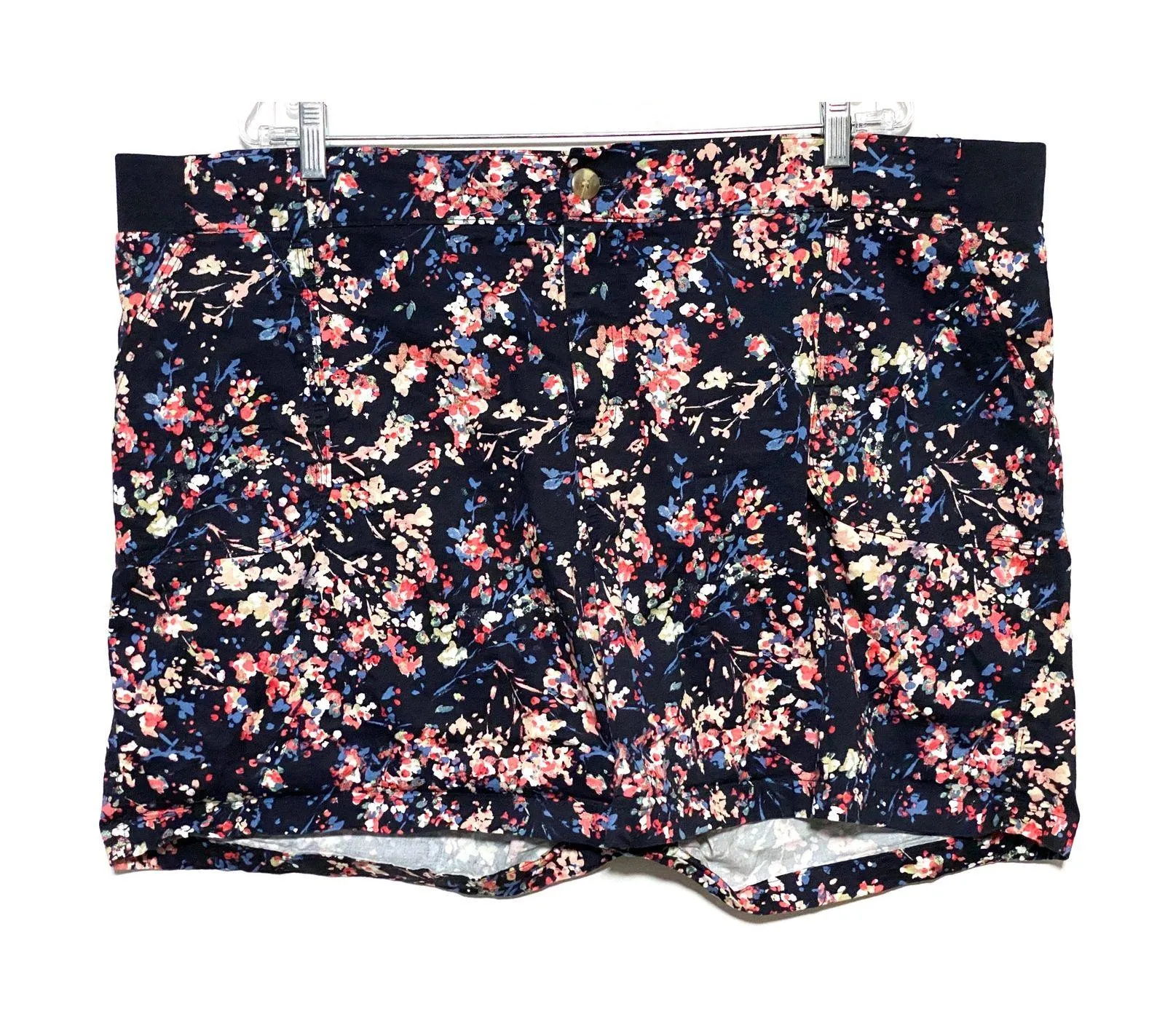 Lee Riders Midrise Shorts Womens 22 Ditsy Floral Dark Romantic Bloomcore Boho - Image 1