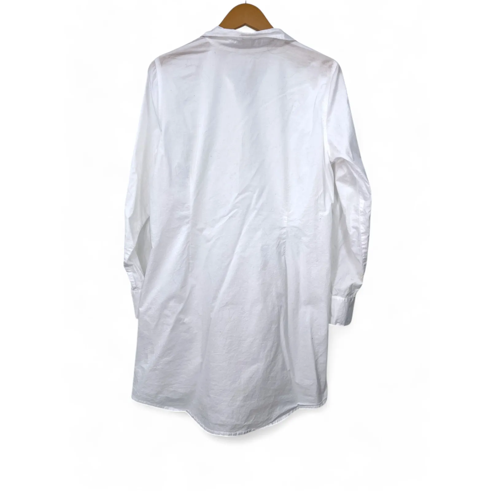 Eileen Fisher M Poplin Organic Cotton Button Up Top Tunic Shirt Collared Women - Image 5