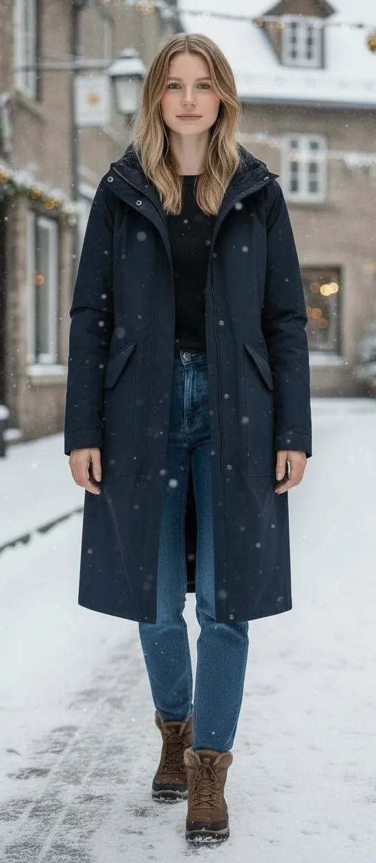 Tory Burch Sport Down Feather Parka Coat Navy Hooded Puffer Insulated Sz XS READ - Image 2