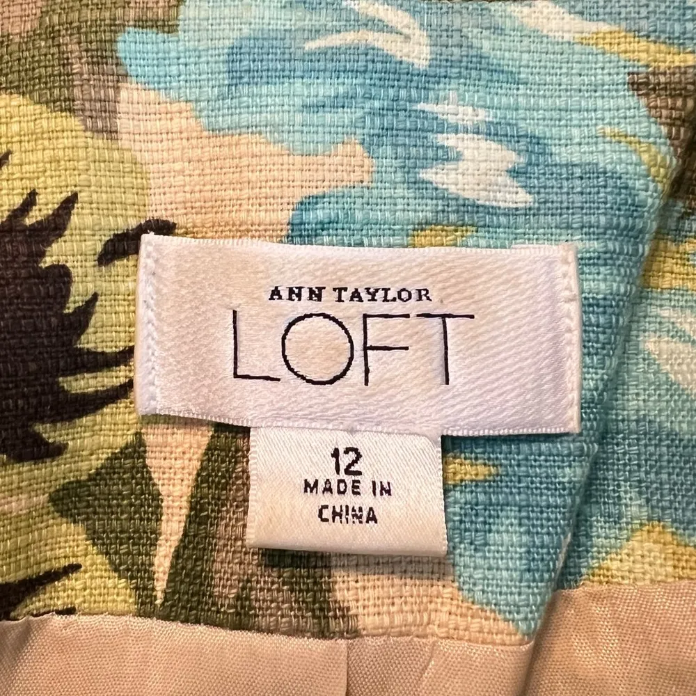 Ann Taylor LOFT Floral Botanical Print Blazer Jacket Size 12 Vibrant Tropical - Image 8