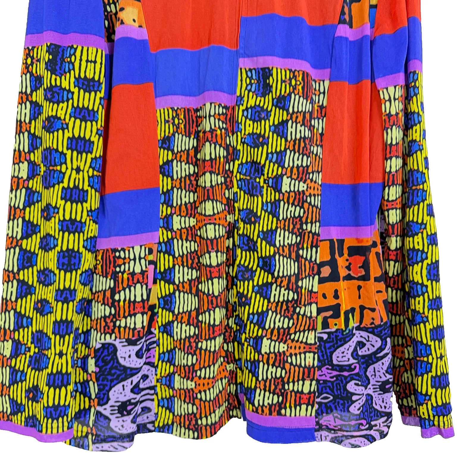 Berek Mesh Jacket Womens 2X Red Art to Wear Full Zip Mixed Print Lined Colorful - Image 4