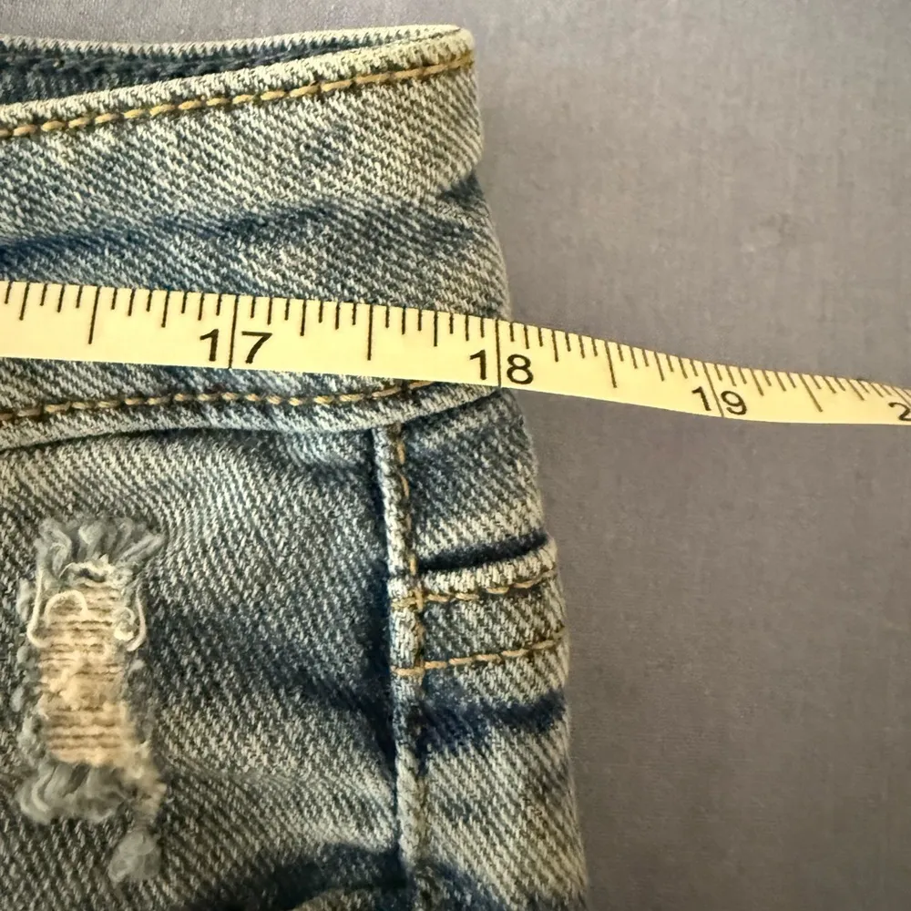 Seven7 Blue Flare Wide Leg Jeans Distressed - Image 7