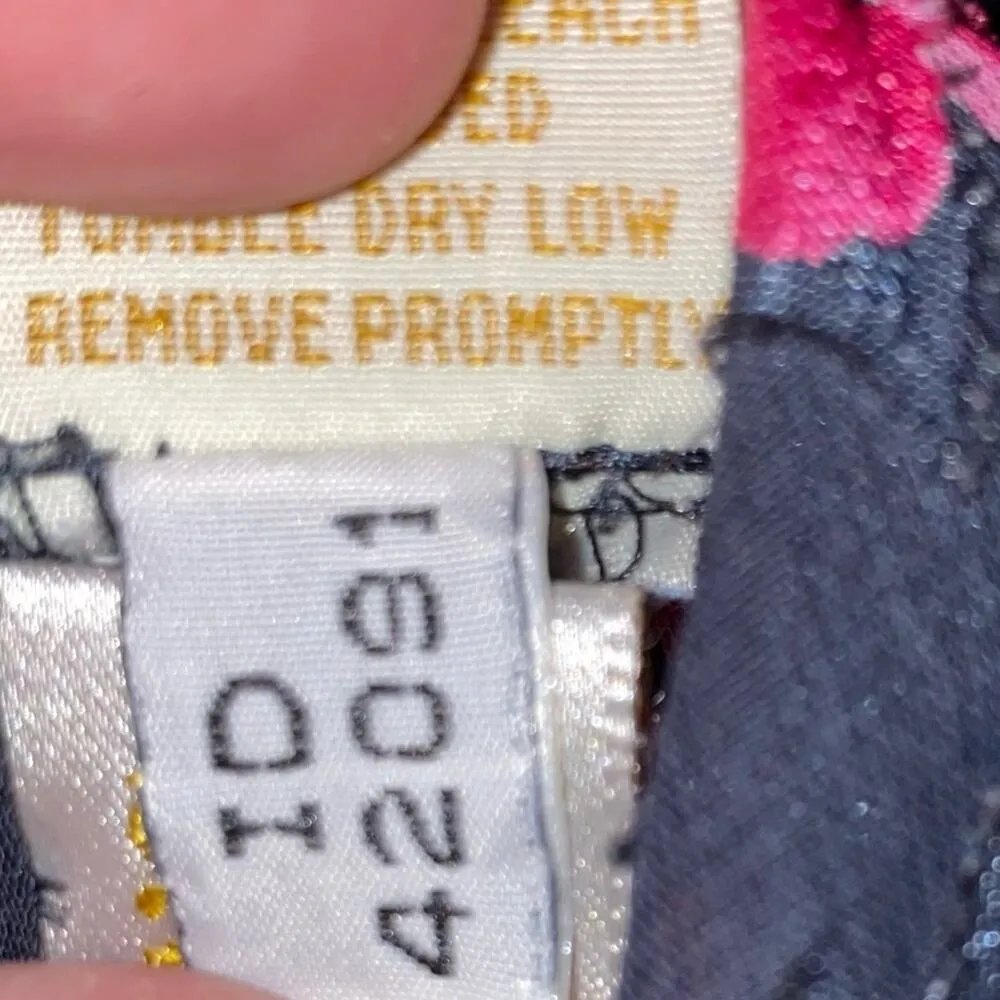 VS Vintage V Neck Blue Floral Strappy Back Slip Dress - Image 9