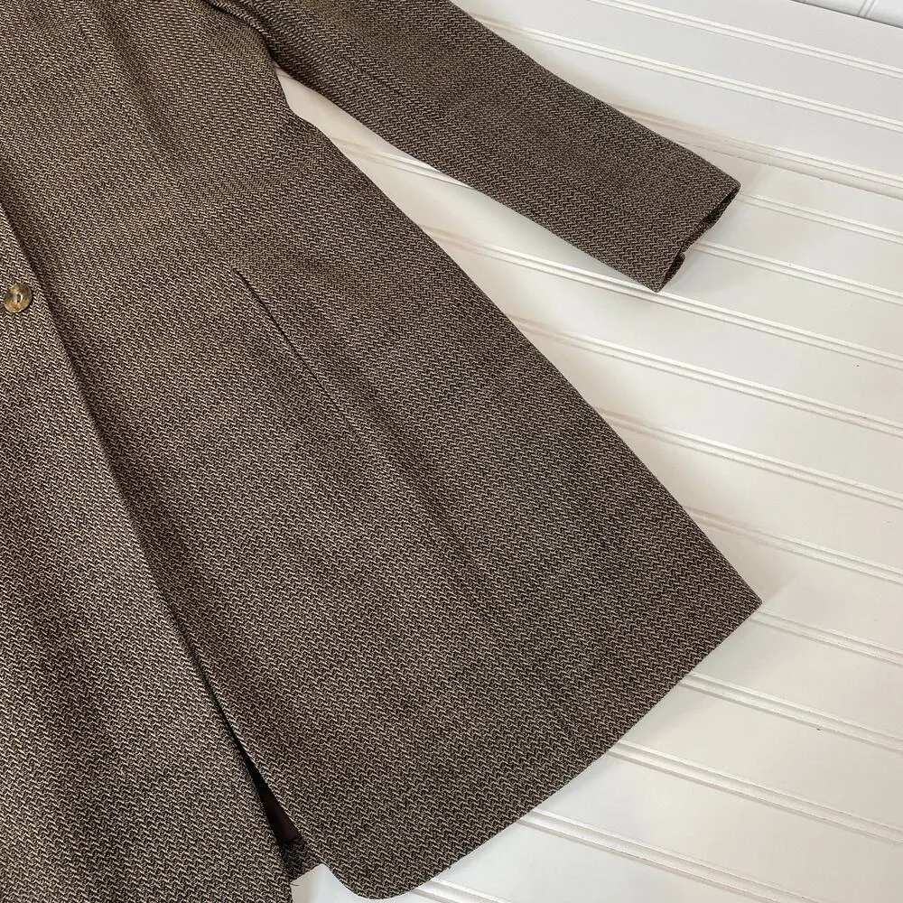 Rena Rowan Womens Brown Wool Jacket Mock Neck Button Plus Size 16 - Image 5