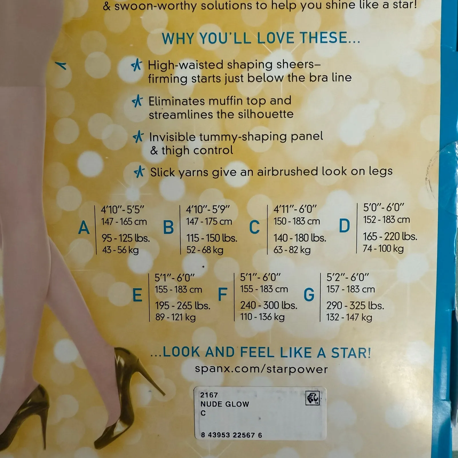 Spanx High Waisted Shaping Sheers Tights Pantyhose Hosiery Nude Glow Size C NWT - Image 4