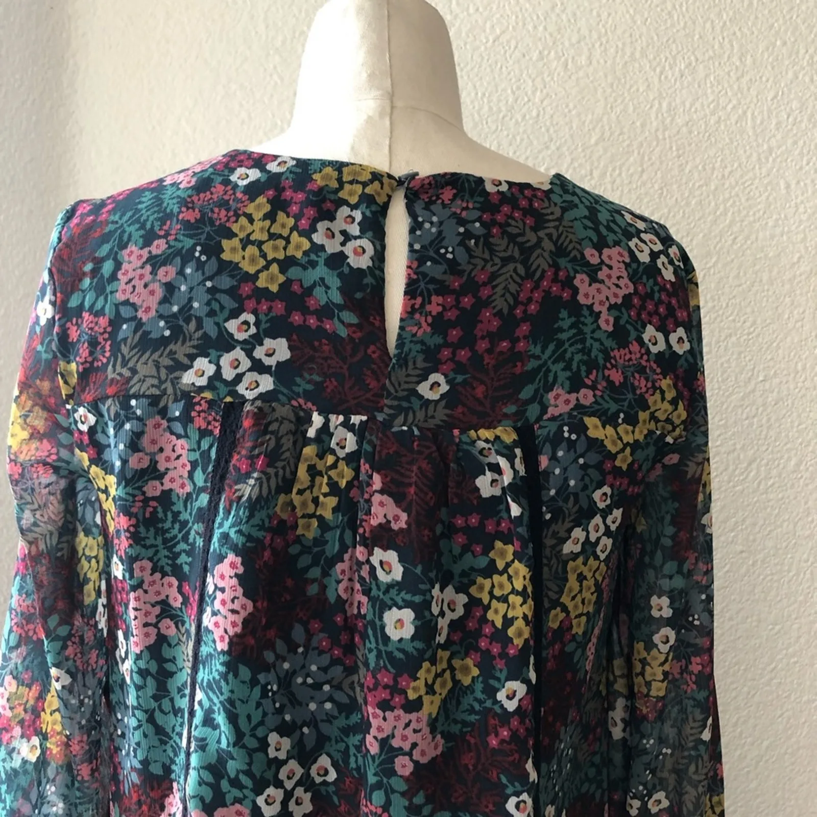 Ann Taylor dress floral short dress size XXS fall office career church court - Image 9