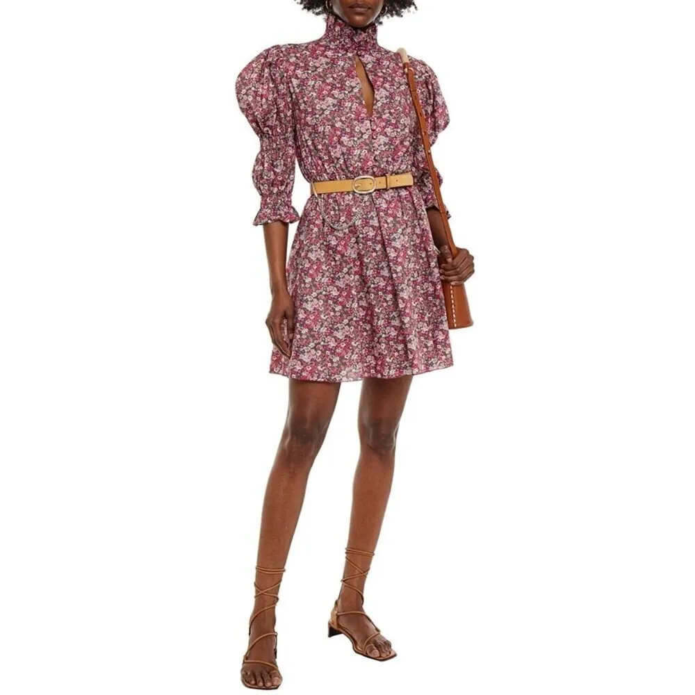 Philosophy di Lorenzo Serafini Puff Shoulder Dress in Red 2 Womens Floral - Image 2