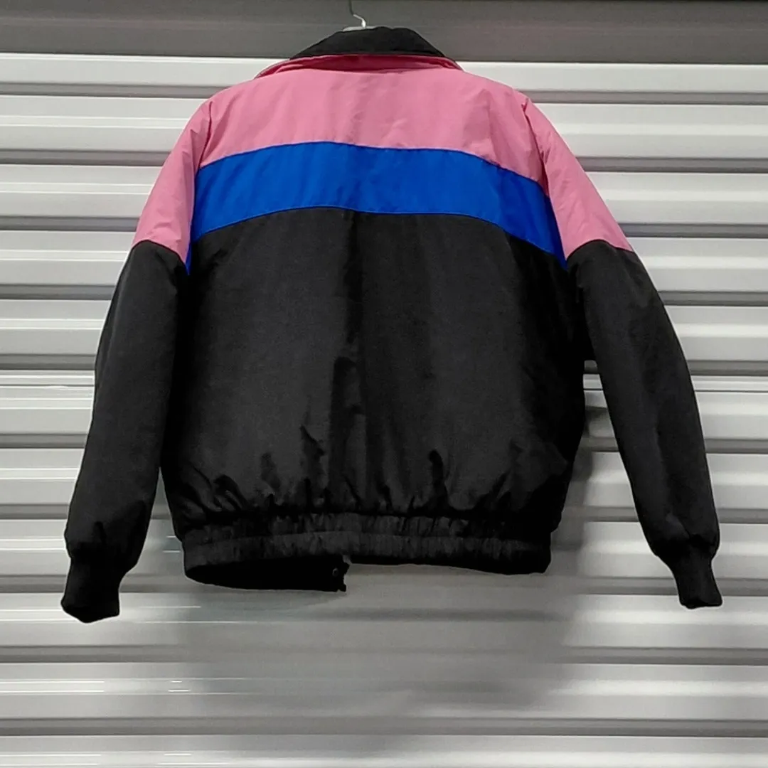 American Eagle Womens Puffer Jacket Size Small Black Multi Cropped Coat Cozy Y2K - Image 3