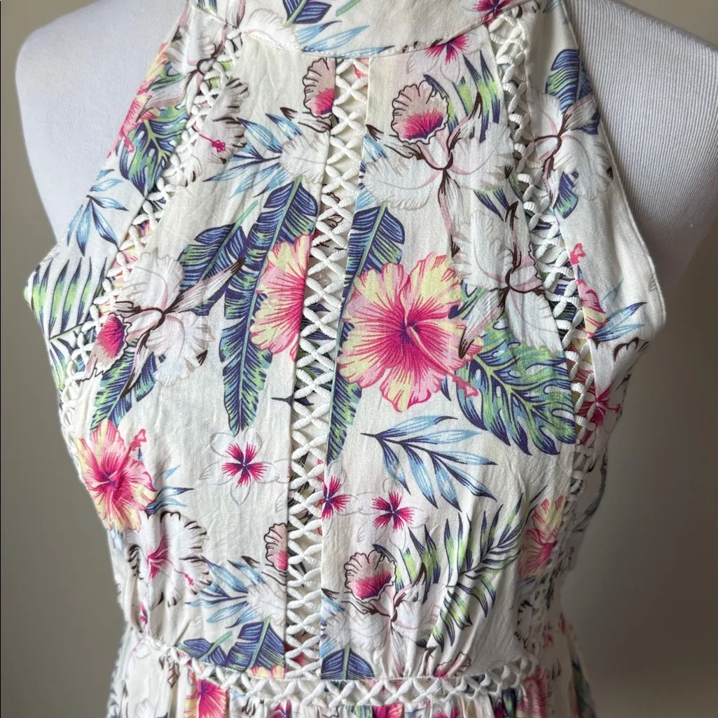 Sunday Mi Amor Floral Halter Mini Dress White - Image 2