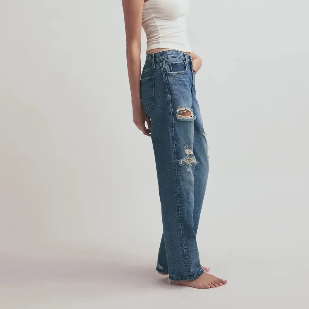 Favorite Daughter The Tommy‎ Low Slung Long Straight Boston Denim Jeans Blue Size 24 - Image 2