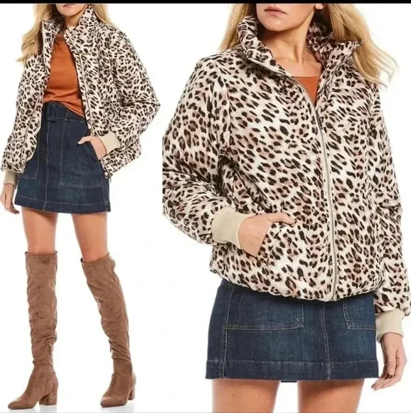 GB women's puffer jacket leopard print size M NWT - Image 2