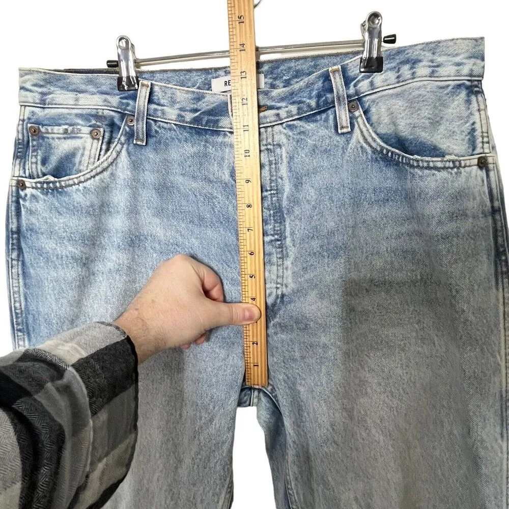 Re/Done 90s High Rise Loose Jeans In Vintage Playa Destroy 32 - Image 11