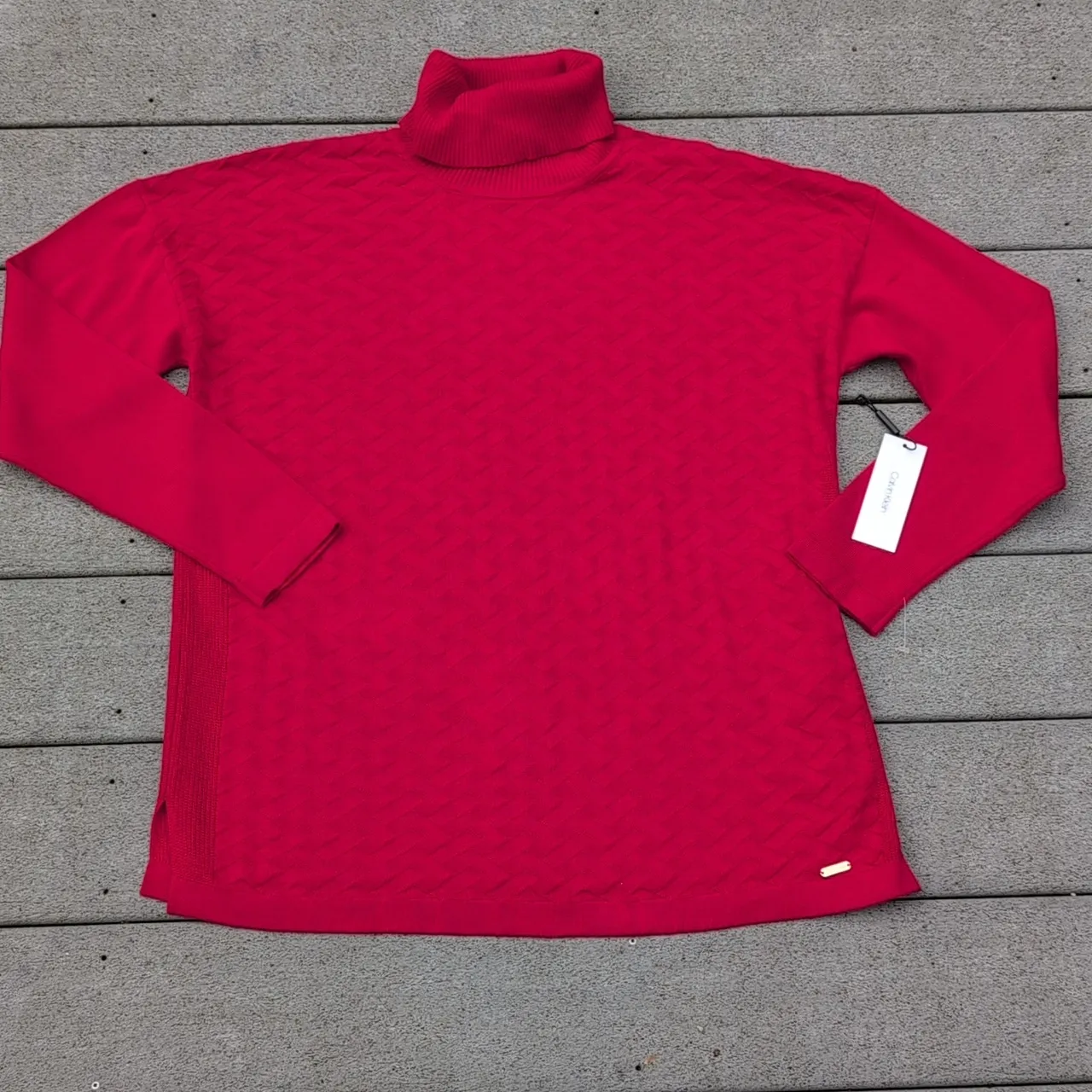 NWT Calvin Klein Red Turtleneck Sweater - Image 6