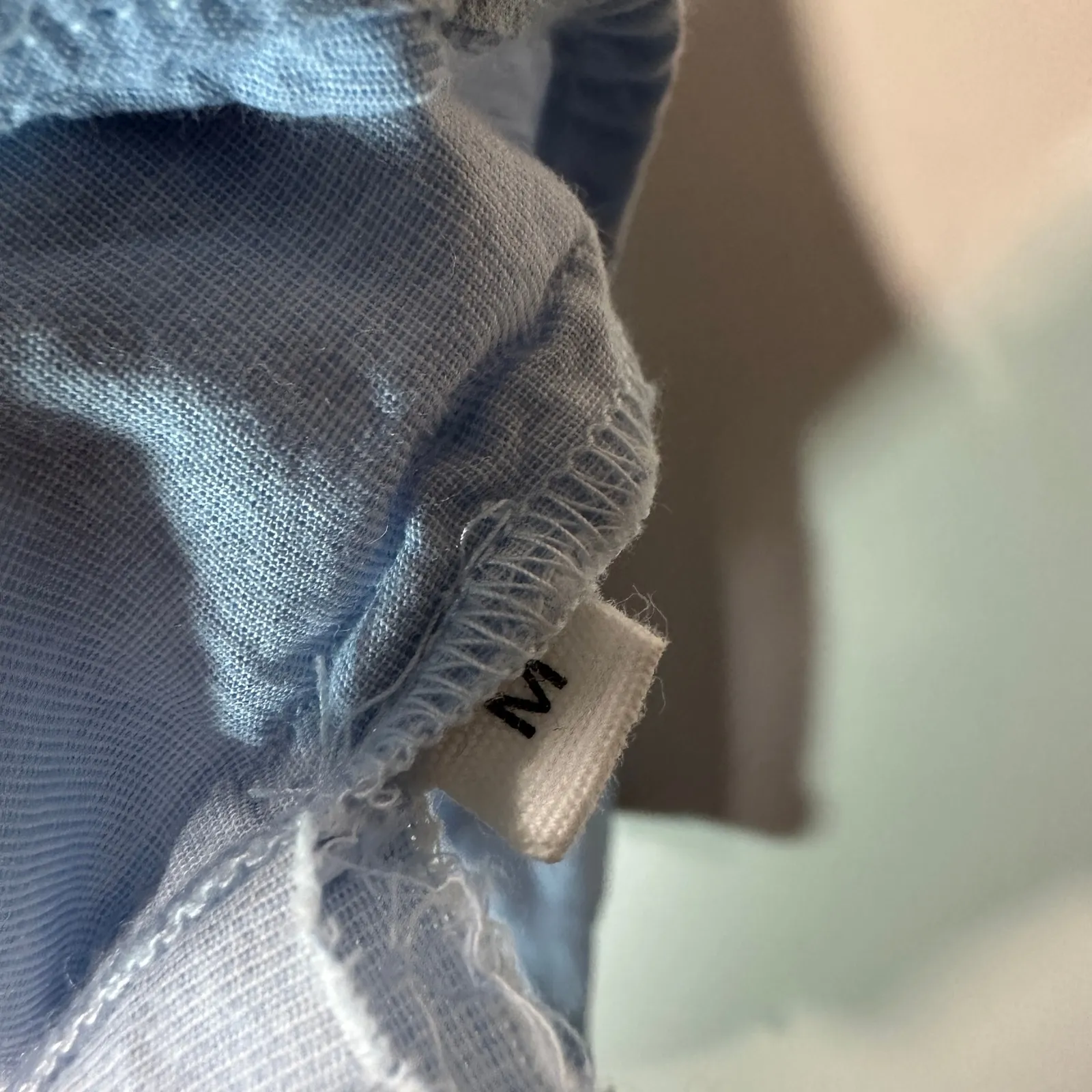 aiayu Organic Cotton Button Down Shirt Blouse Long Sleeve Blue Poplin Womens M Blue Size M - Image 5