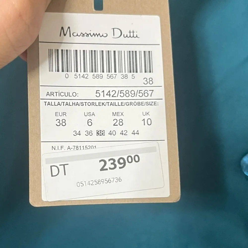 Massimo Dutti NWT Teal Button Down Shirt Women’s Size 6 Long Sleeve Viscose Top - Image 6