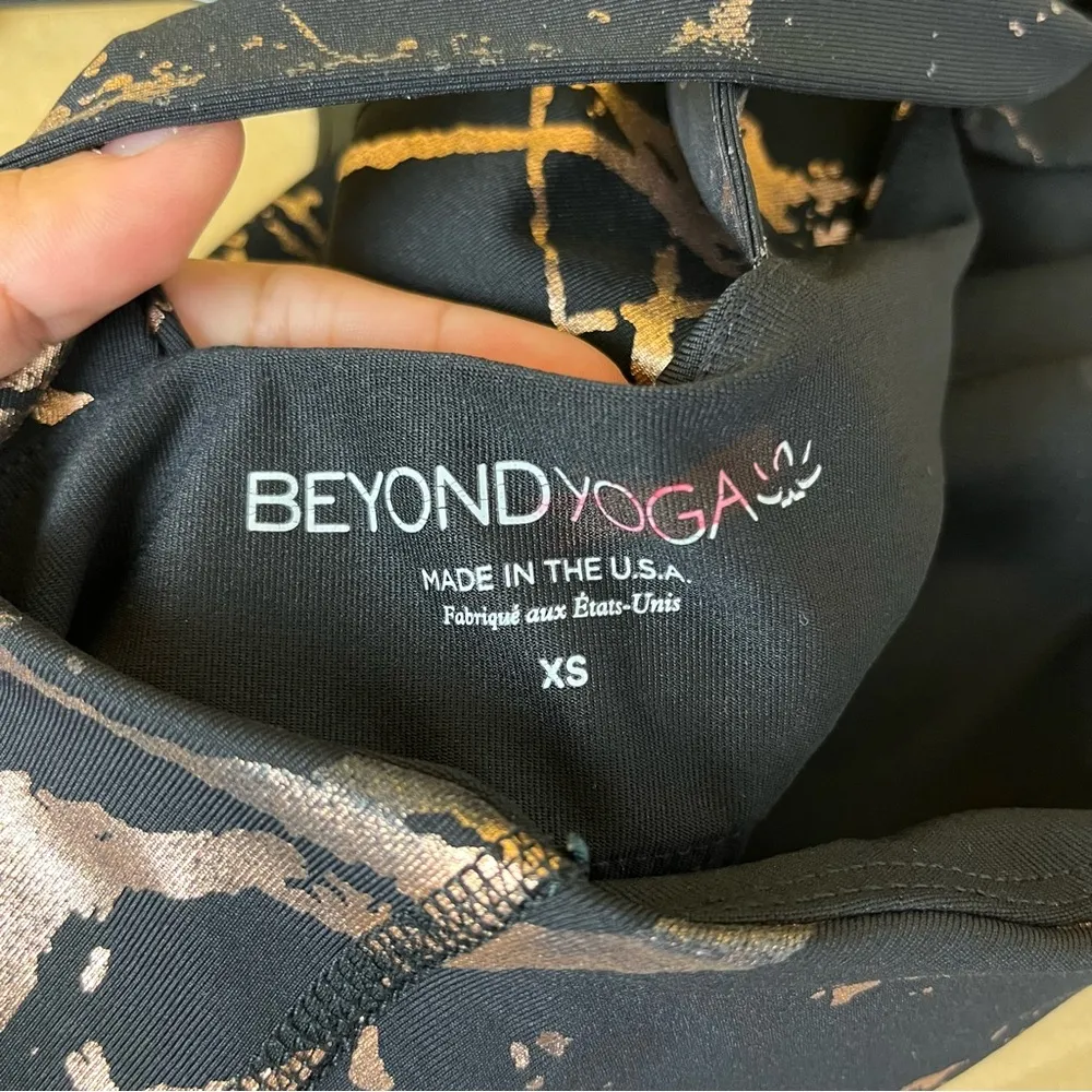 Beyond Yoga Metallic Foil Cracked Asymmetric Bra - Image 7
