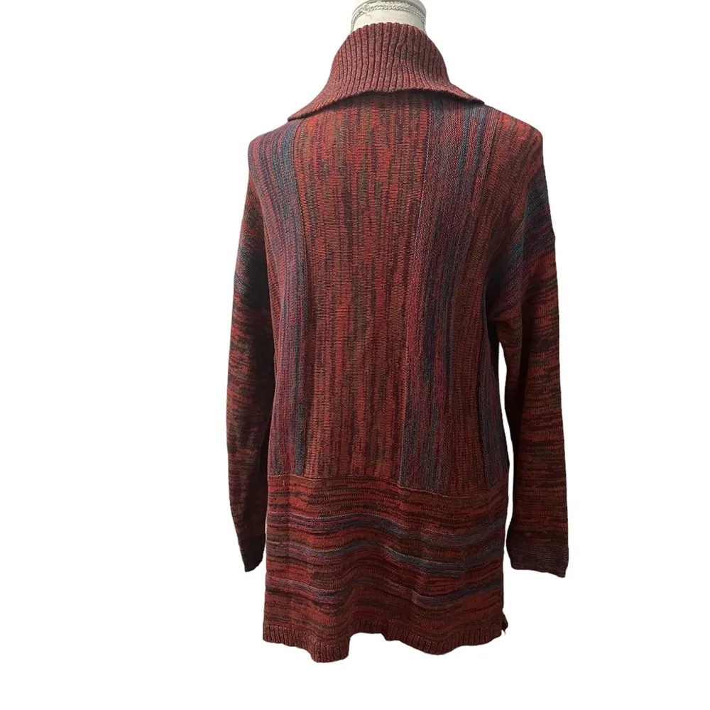 Soft Surroundings Cowl Neck Rust Orange Brown Multicolored Tunic Sweater M - Image 2