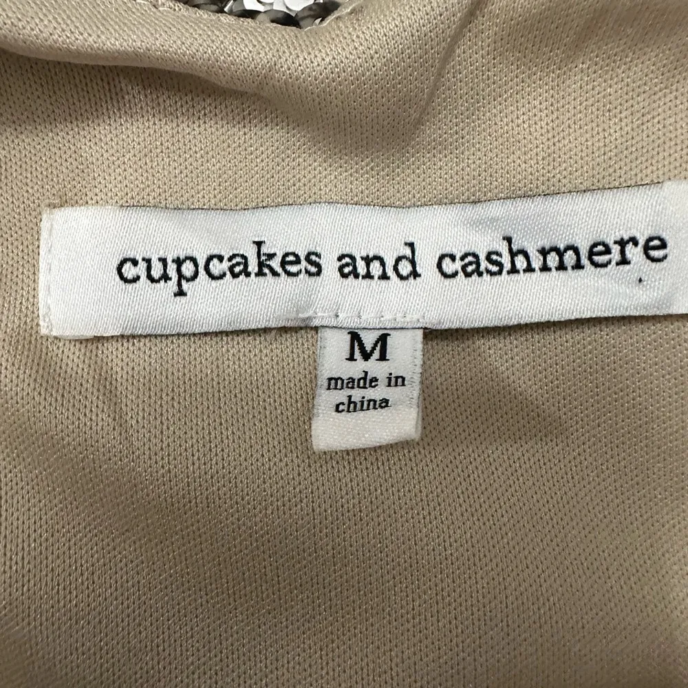 Cupcakes and Cashmere Sequin Slip Dress | Size M | Metallic Snake Print Glam Silver Size M - Image 3