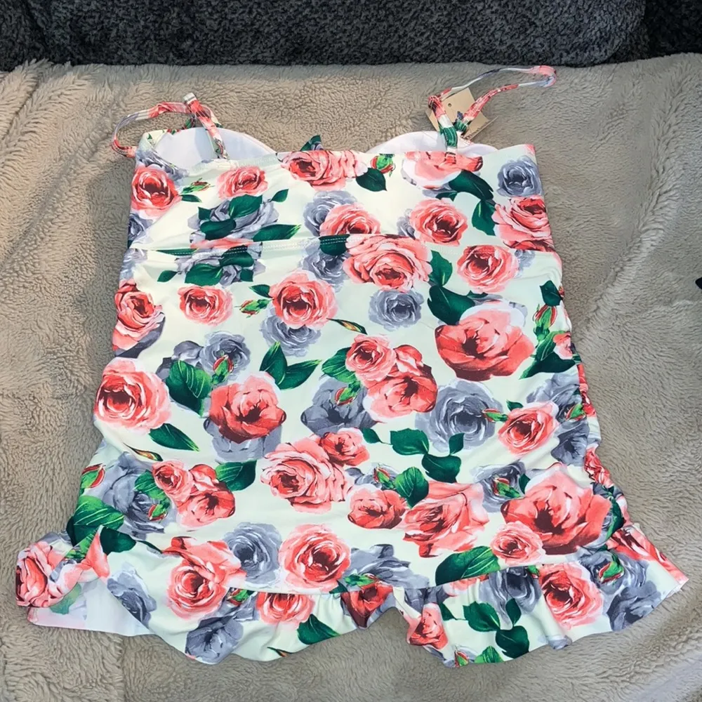 NWT Marina West Tankini Top, Large Pink - Image 4