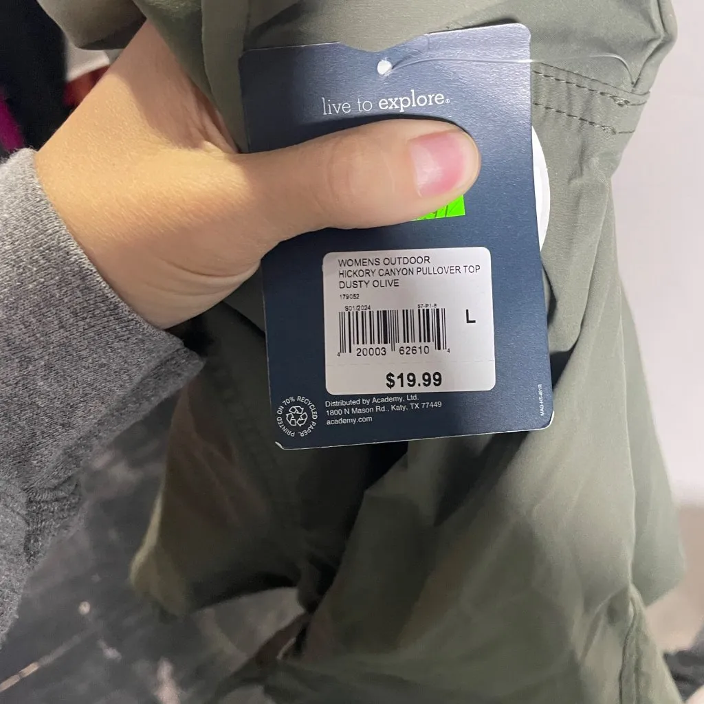 Magellan Outdoors Womens L Dusty Olive Hickory Canyon Pullover Top - Image 3