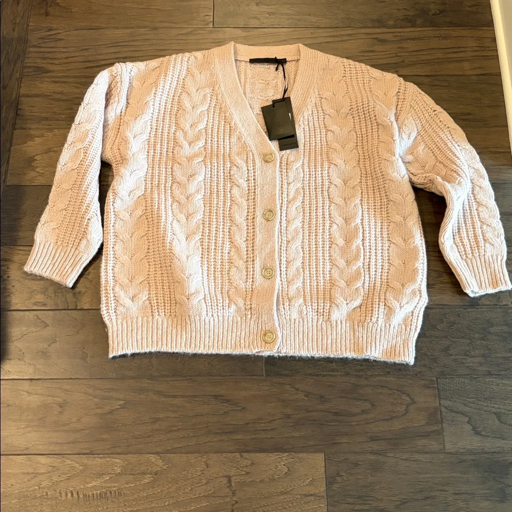 New With Tags Jenni Kayne Blush Cable Cocoon Cardigan - Image 6