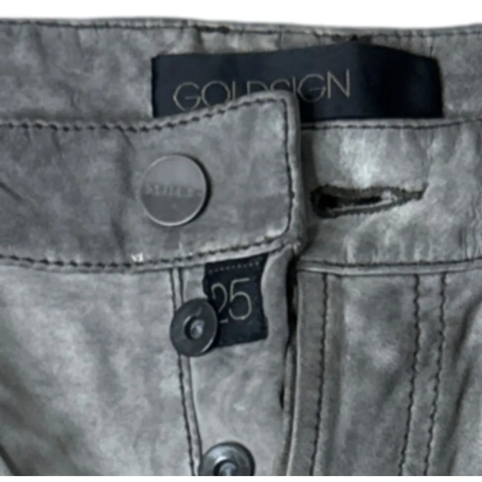 Goldsign Shorts 2 25 Gray Designer Shorts High Waist Edgy Chic Luxe Streetwear Size XS - Image 7