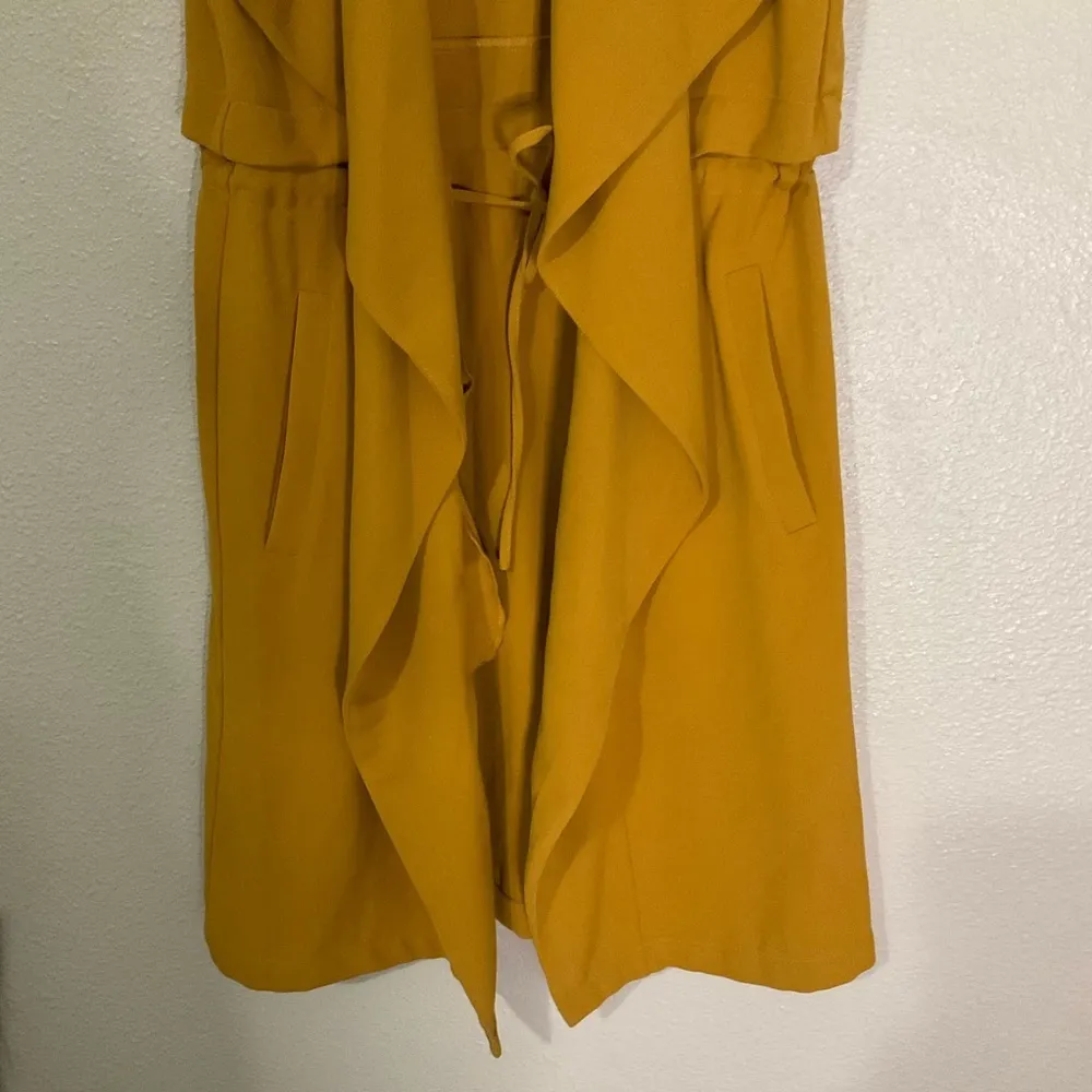 Elodie Longline Duster Cardigan Size L Spice Open Front Waterfall‎ Drape Pockets - Image 10