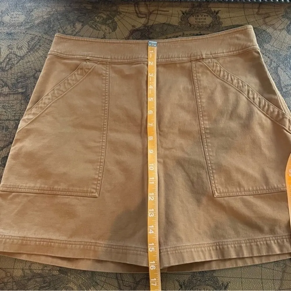 ALC Womens size 8 Brown Mini Dane A Line Skirt Back Zip Oversized Pockets Cotton - Image 95